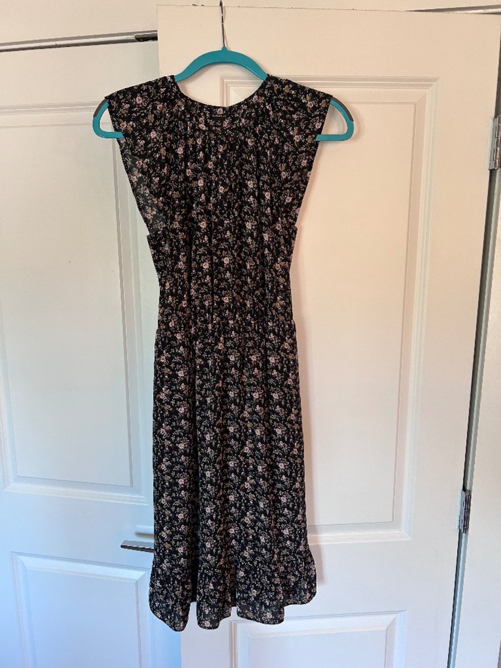 J.Crew Mercantile Black Ditsy Floral Midi Dress Sz S